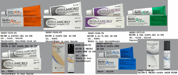 Retin-A Micro 0.05% topical medication.