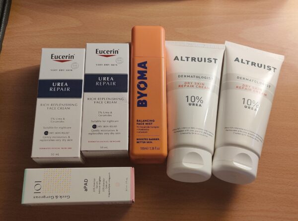 Urea cream and tretinoin topical medication.