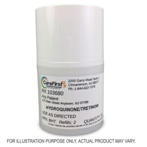 Hydroquinone Tretinoin cream/gel. Skincare product.