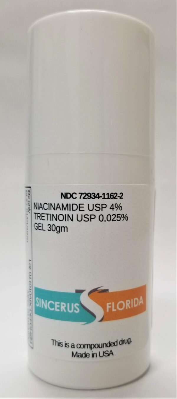 Tretinoin 0.025% & Niacinamide 4% serum.