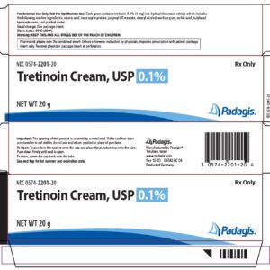 Tretinoin Cream 0.1% topical acne treatment.