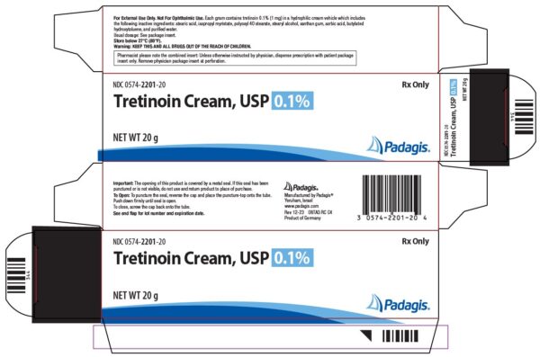 Tretinoin Cream 0.1% topical acne treatment.