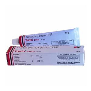 Tretinoin Cream Generic: Tube of topical retinoid cream.
