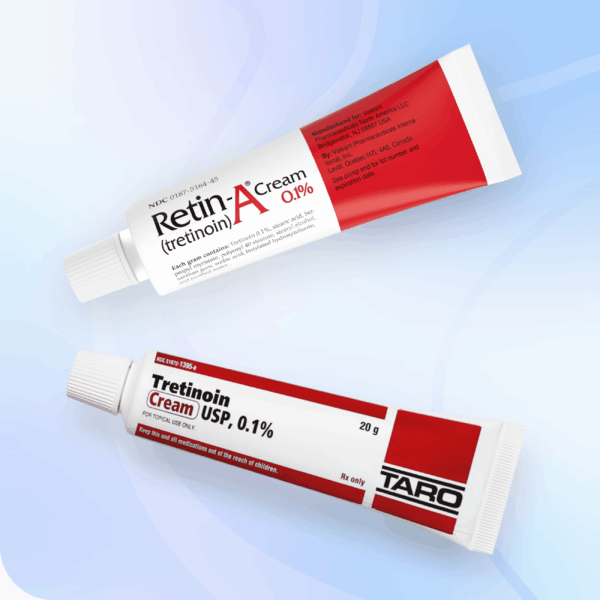 Tretinoin 0.1% cream tube.