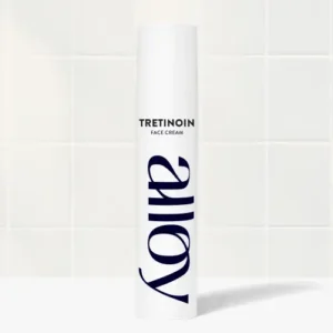 Tretinoin face cream jar, close-up.