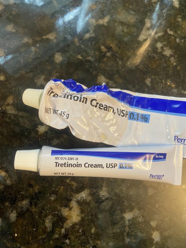 CVS Tretinoin cream tube.