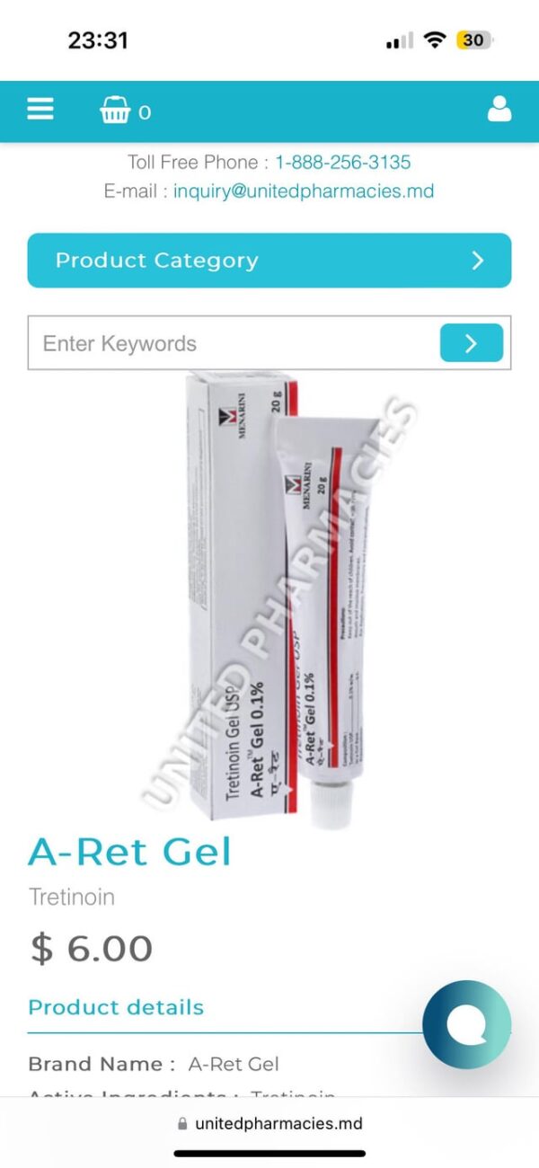 Tretinoin cream tube.